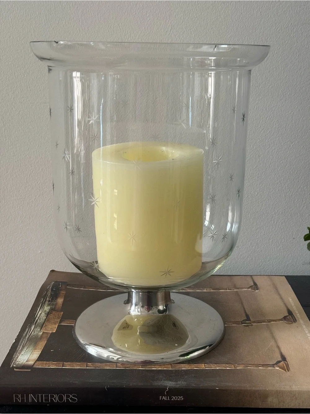 Pottery Barn | Etched Stars Bell Hurricane
